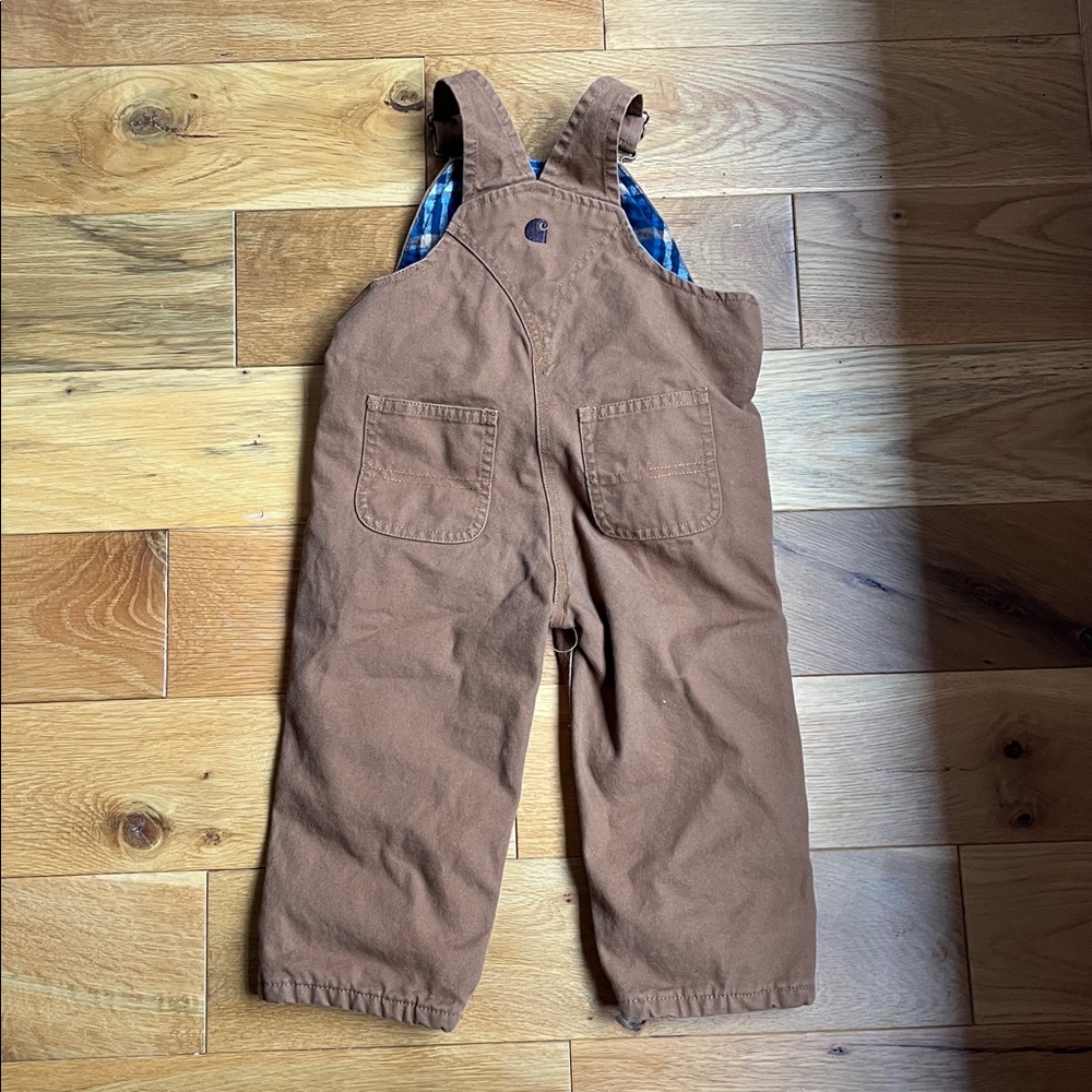 Carhartt Kids Tan Brown Duck Canvas Overalls - Picture 3 of 3